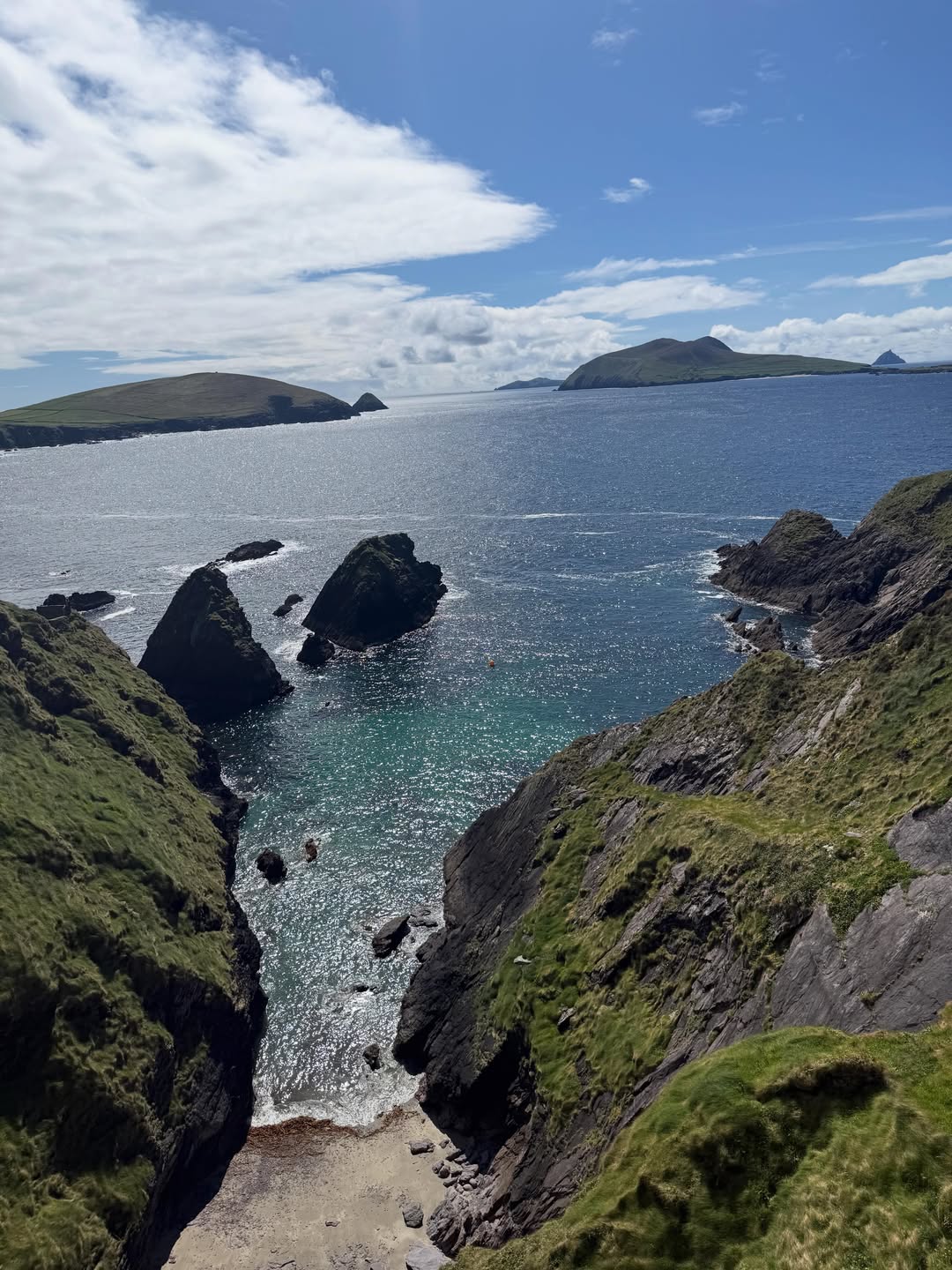 View over Dunmore Head and the Blasket Islands from the cliffs of the Dingle Peninsula